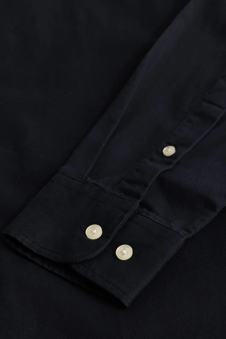 Navy Elbow Patch Oxford Shirt