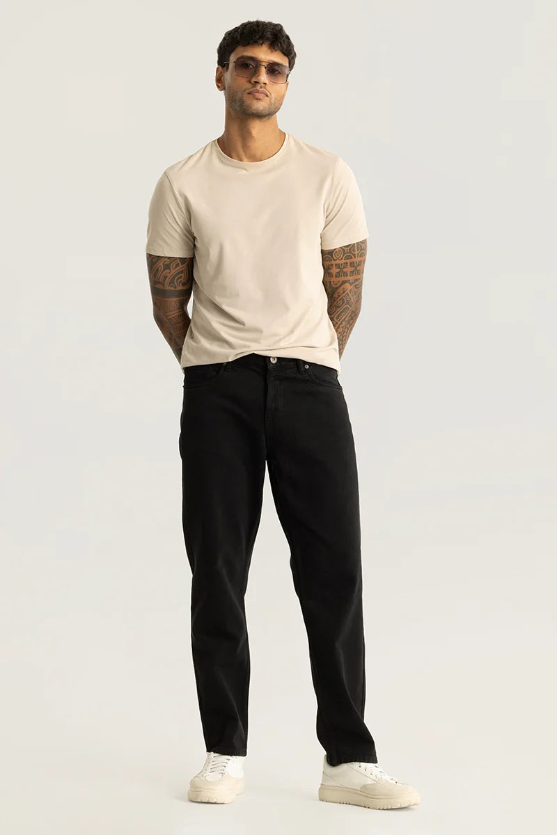 Black Relaxed Fit Jeans