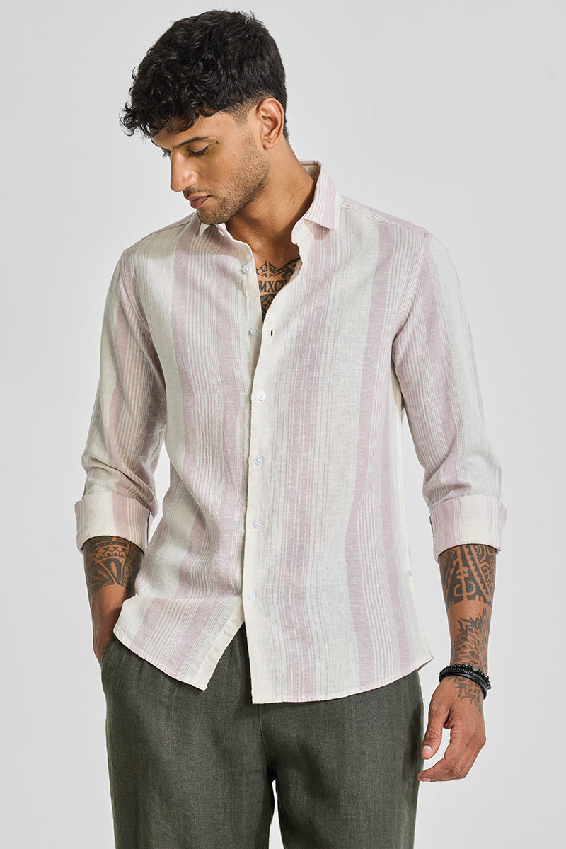 Light Pink Stripes Linen Shirt