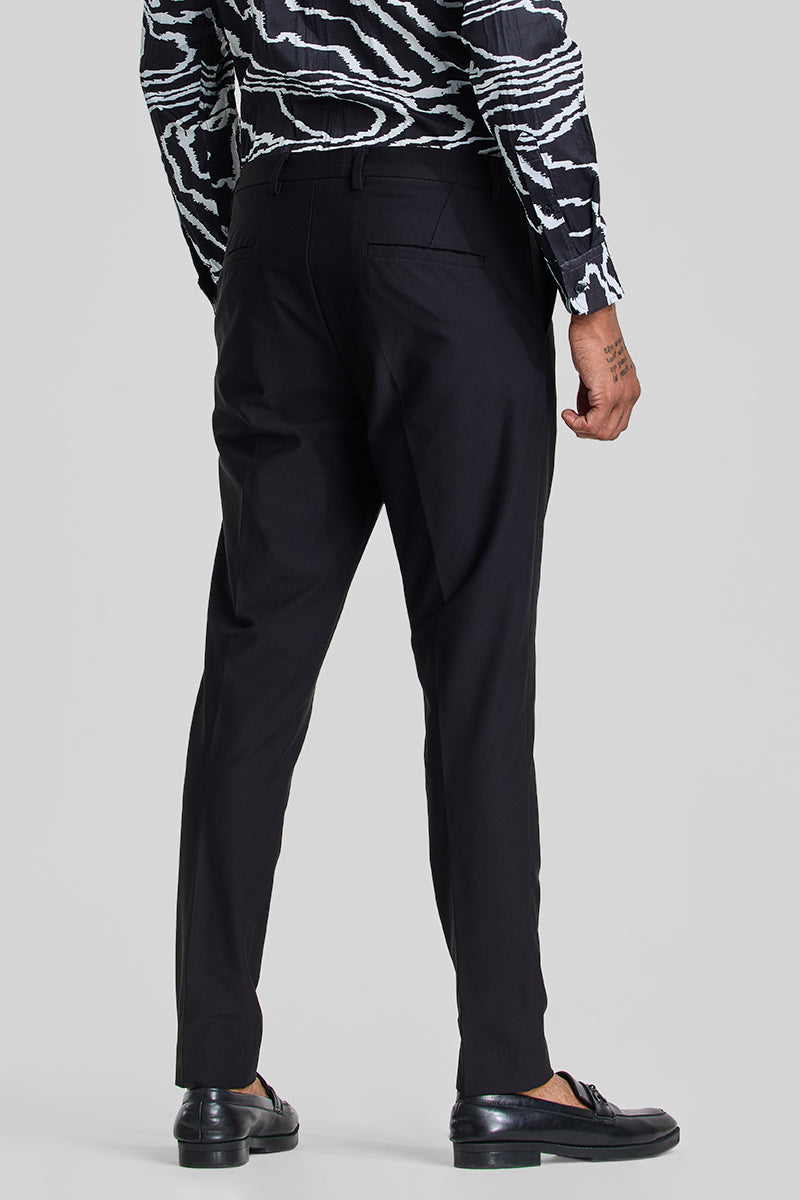 Black Slim Fit Stretch Trousers