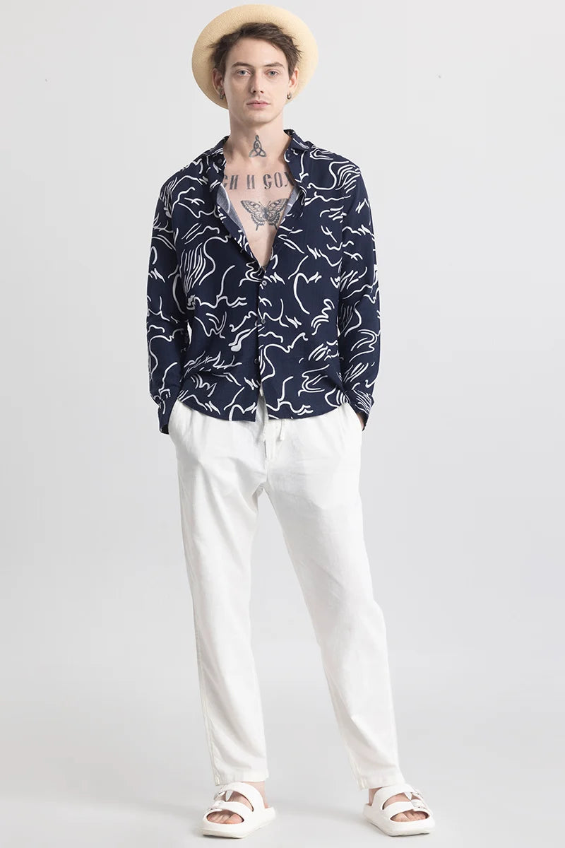 Geoshard Abstract Navy Shirt