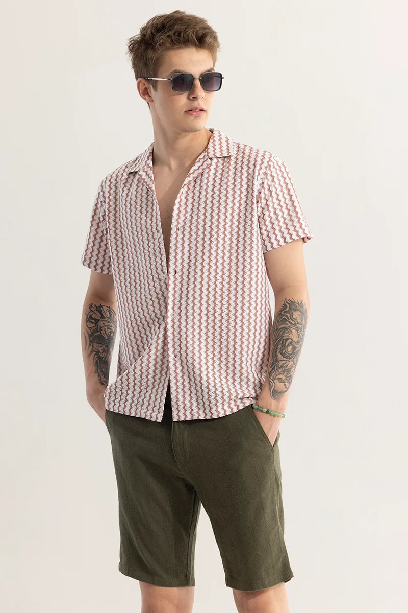 Zigovenue Mauve Stripe Shirt