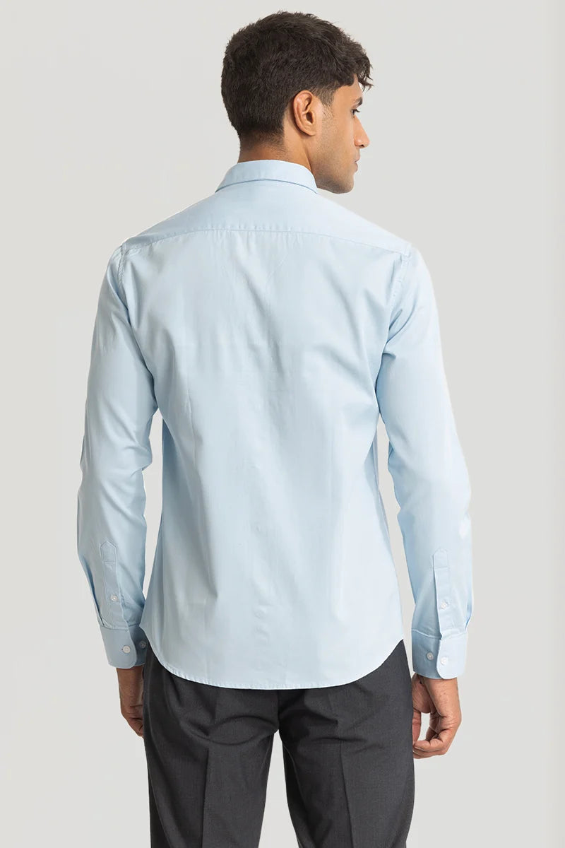 Light Blue Solid Oxford Shirt