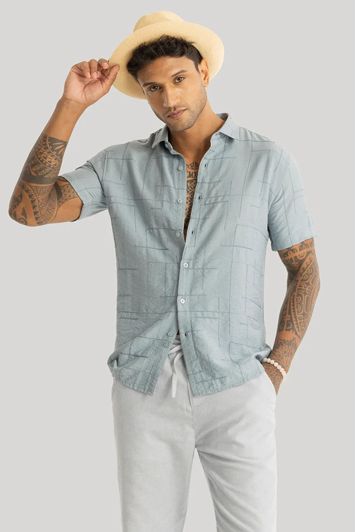 Francesca Light Blue Embroidered Shirt