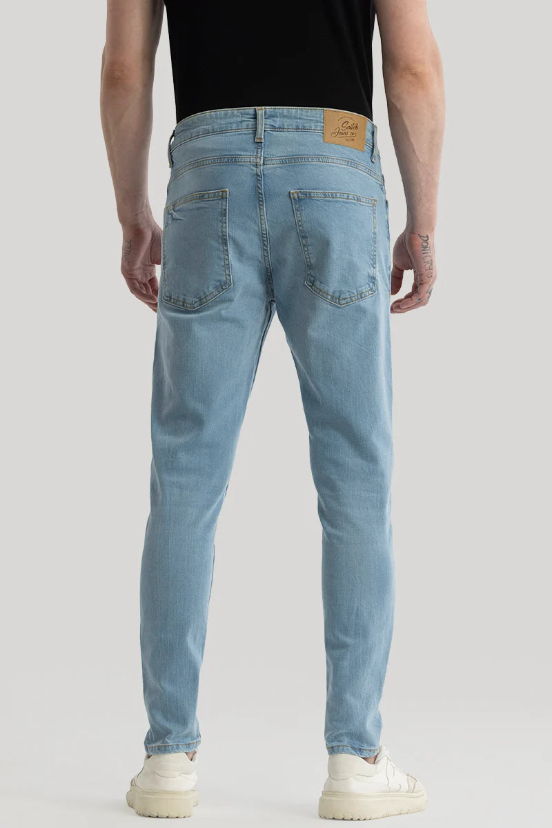 Phantom Light Blue Plain Skinny Fit Jeans