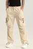 Pockethive Beige Parachute Pants