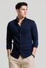 Navy Textured Slim Fit Shirt