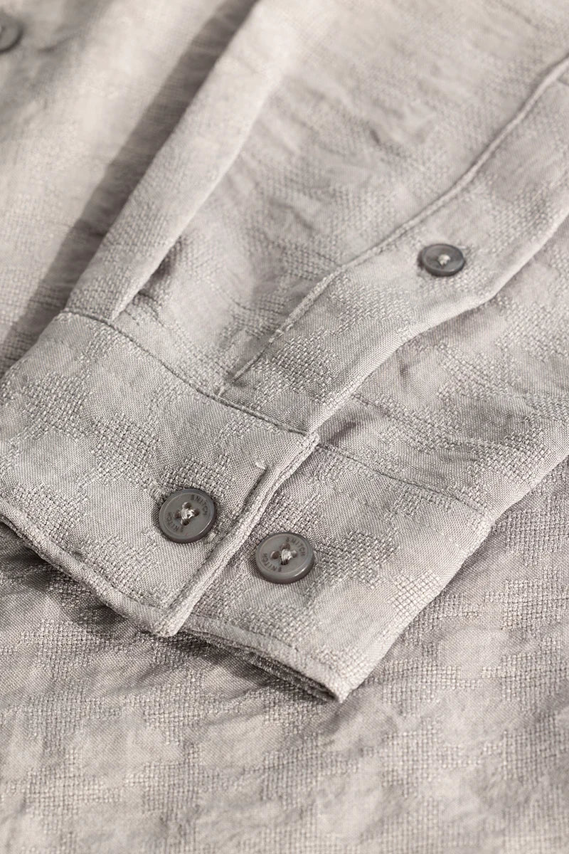 Grey Self-Design Shirt