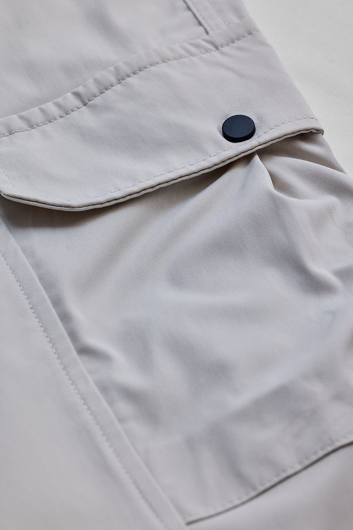 Cream 5 Pockets Slim Fit Joggers