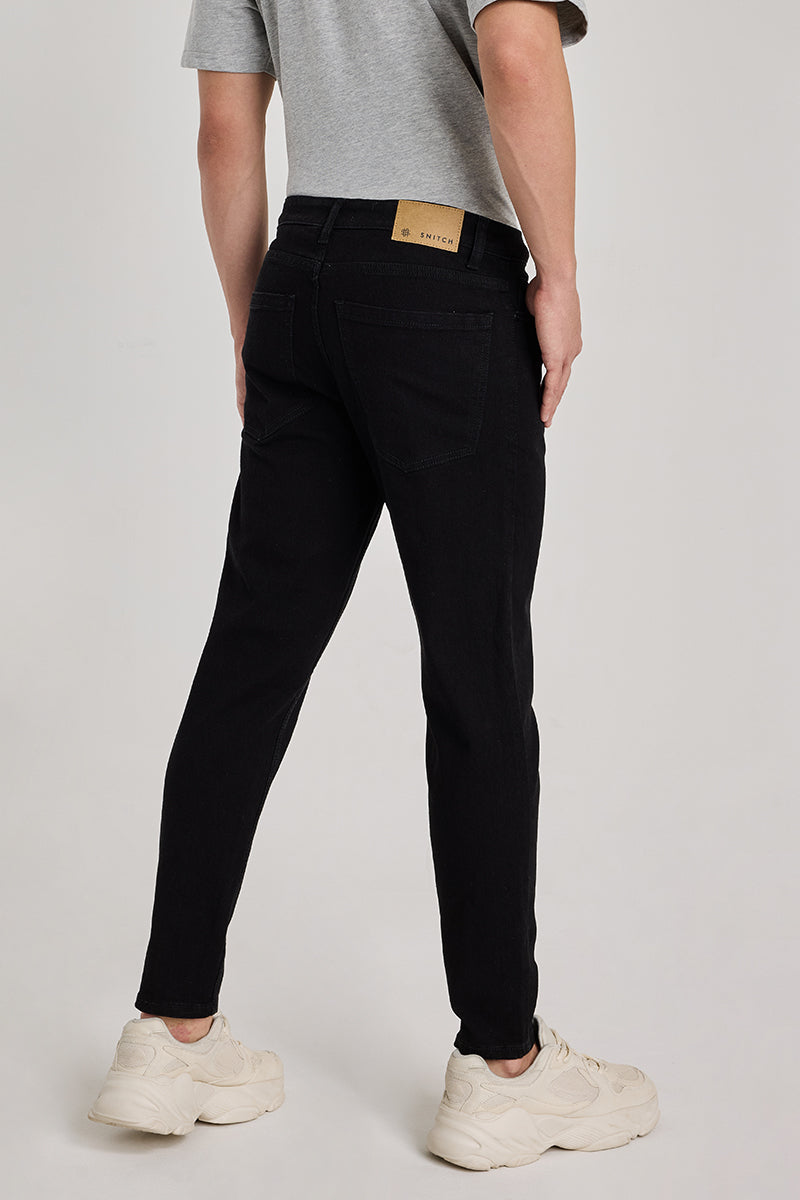 Black Tapered Fit Jeans