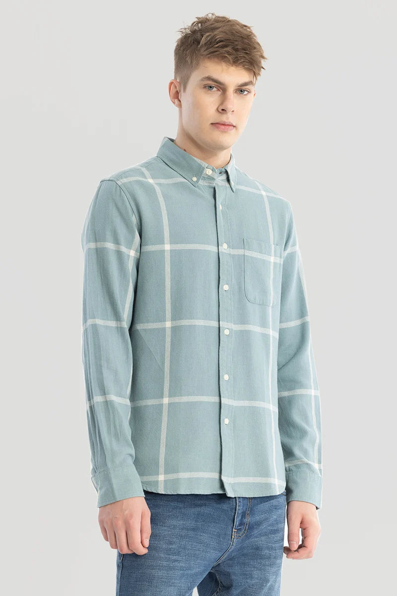 Pastel Green Checks Oxford Shirt