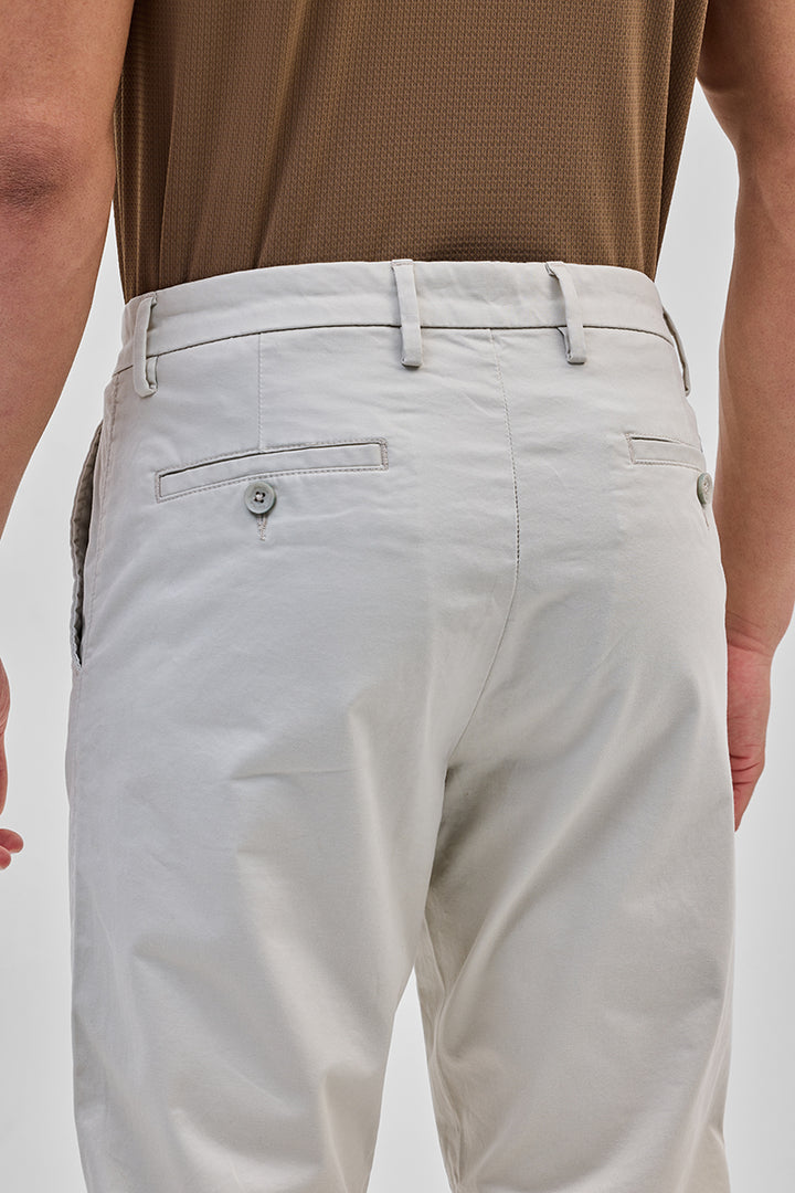 Cream Slim Fit Trousers