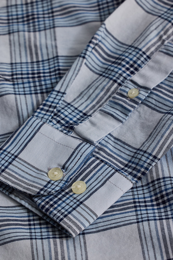 Light Blue Checks Slim Fit Shirt