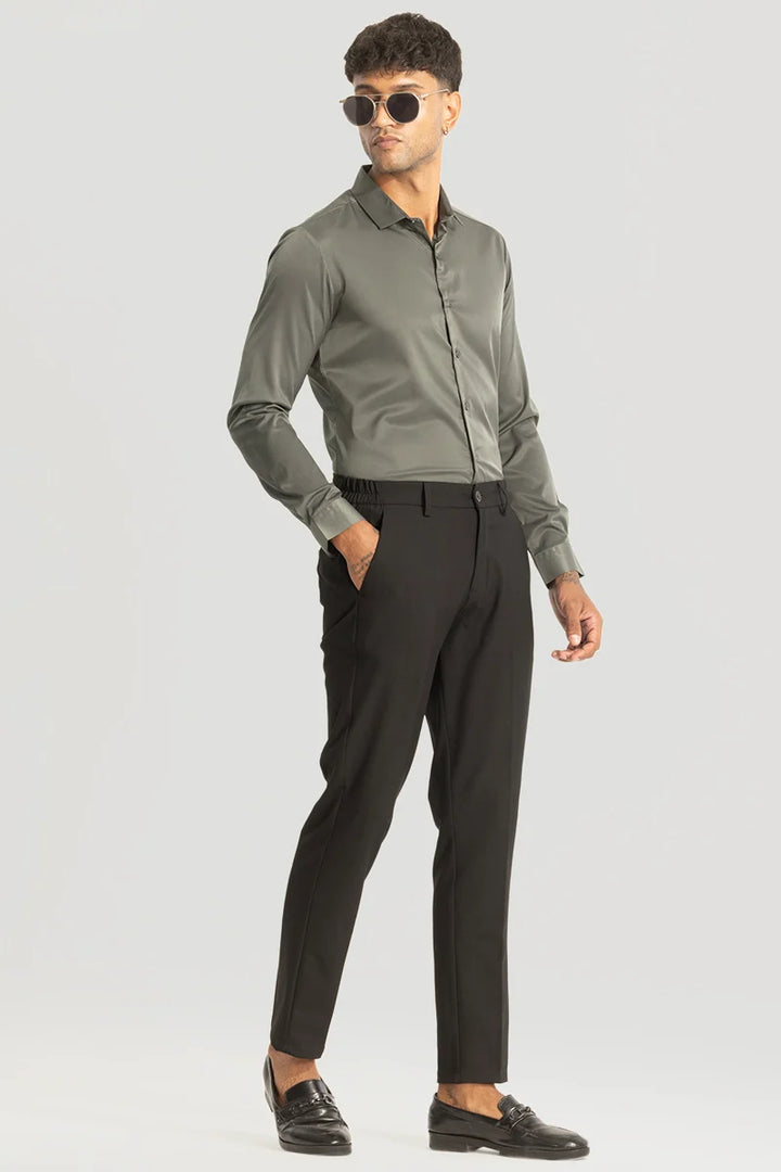 Olive Slim Fit Stretch Shirt