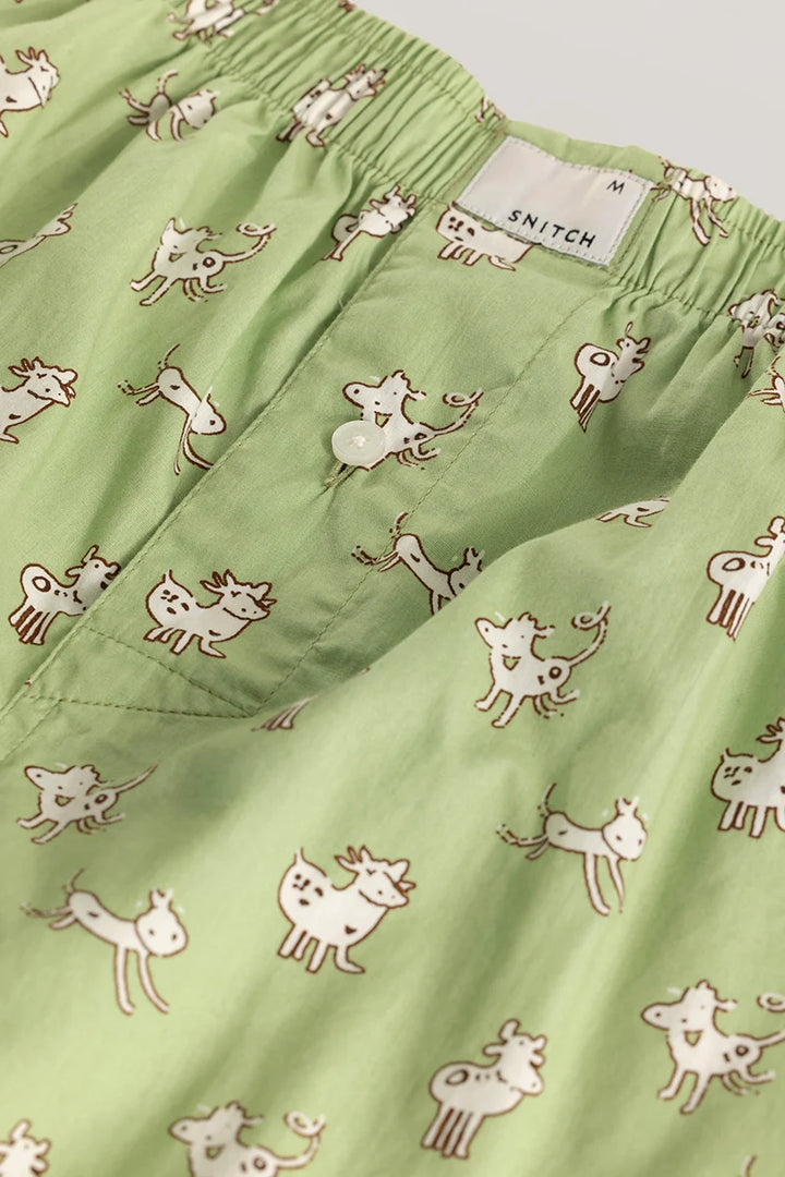 Maria Light Green Printed Boxers