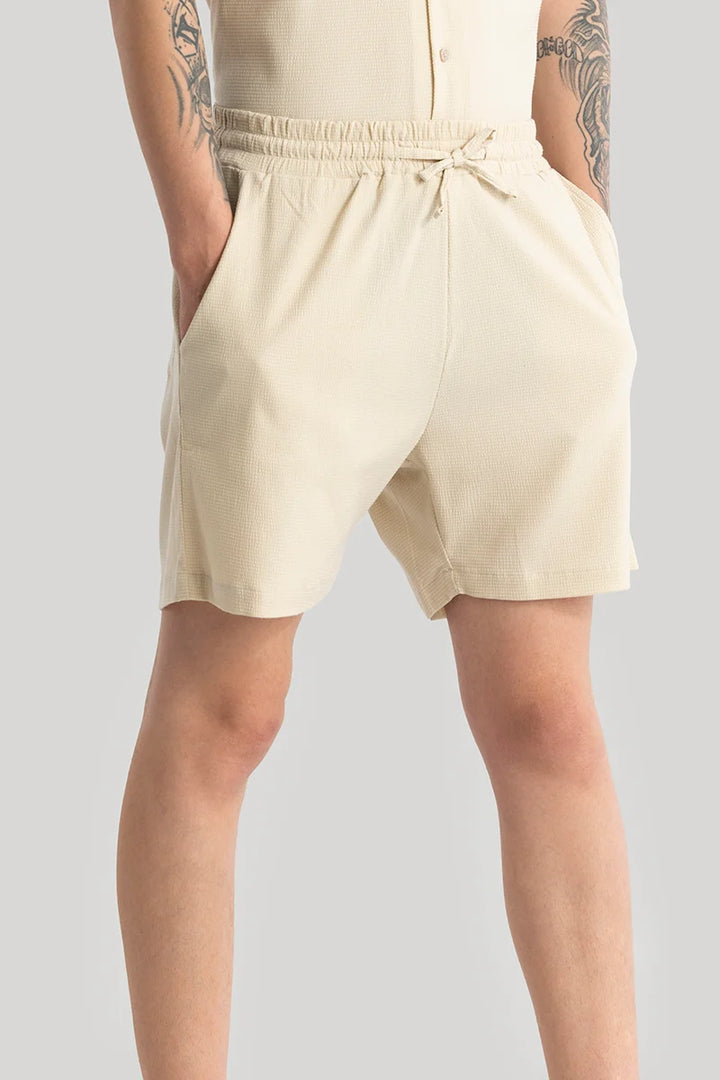 Daphne Beige Plain Shorts