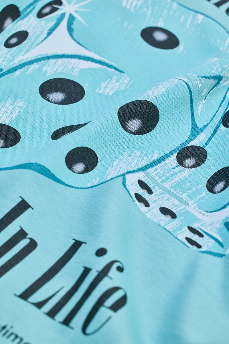 Roll The Dice Turquoise Slim Fit T-Shirt