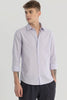 Lavender Plain Linen Blend Shirt