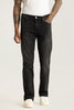 Vertex Charcoal Grey Plain Straight Fit Jeans