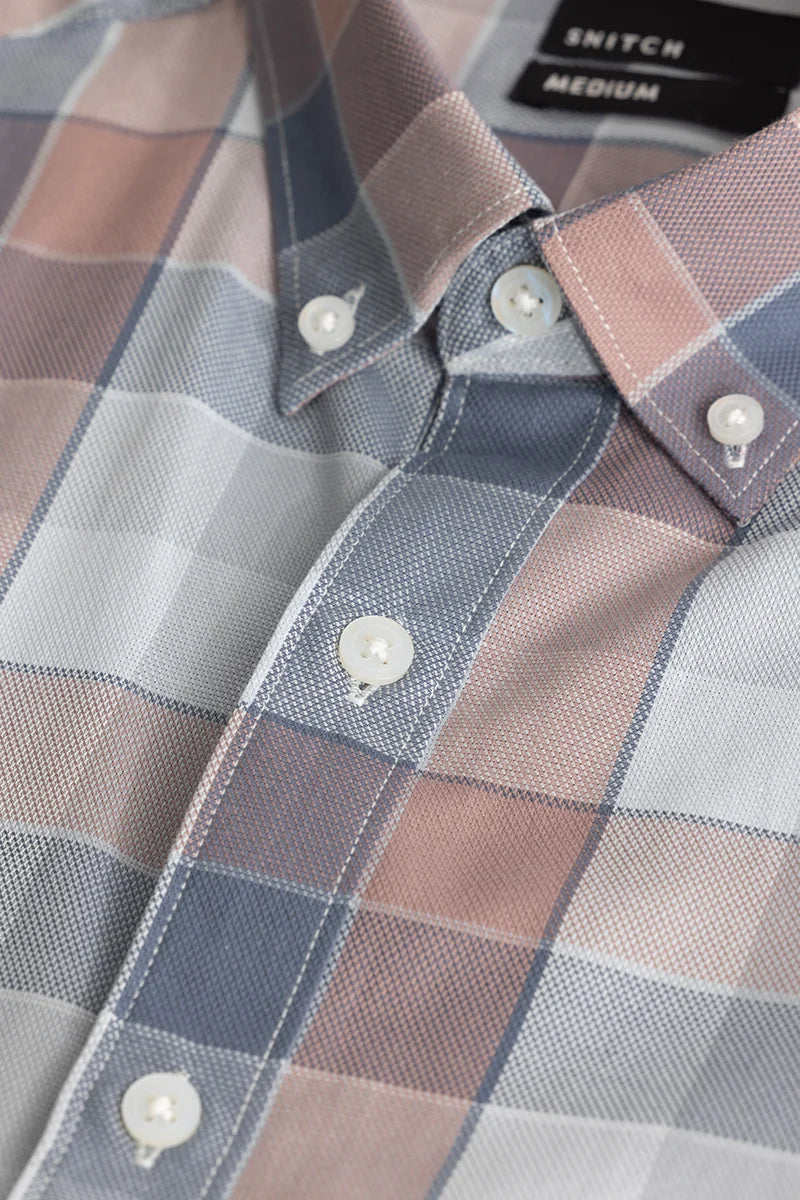 Ettore Greyish Blue Checks Shirt