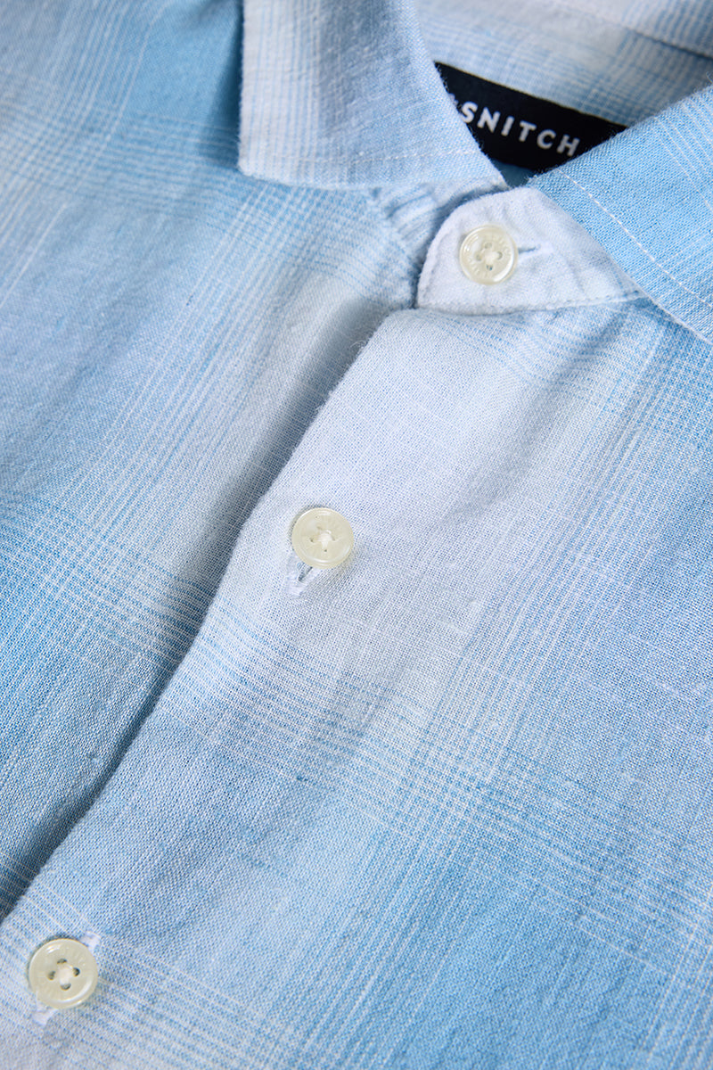 Light Blue Checks Linen Shirt