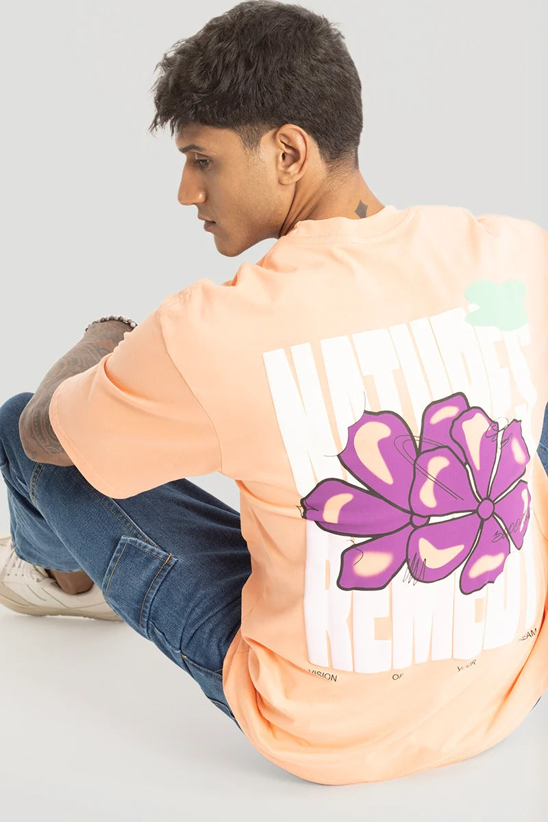 Natures Remedy Peach Oversized T-Shirt