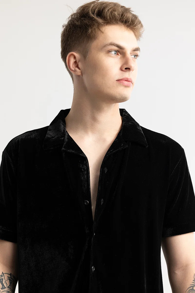 Morten Black Velvet Shirt