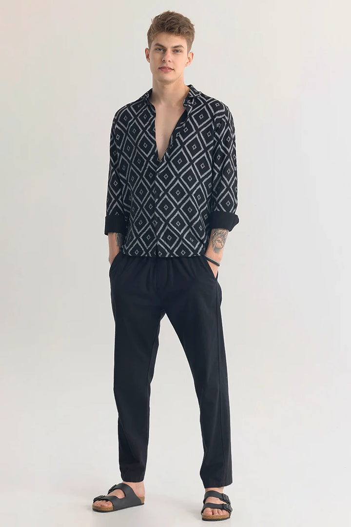 Ivar Geometric Black Shirt