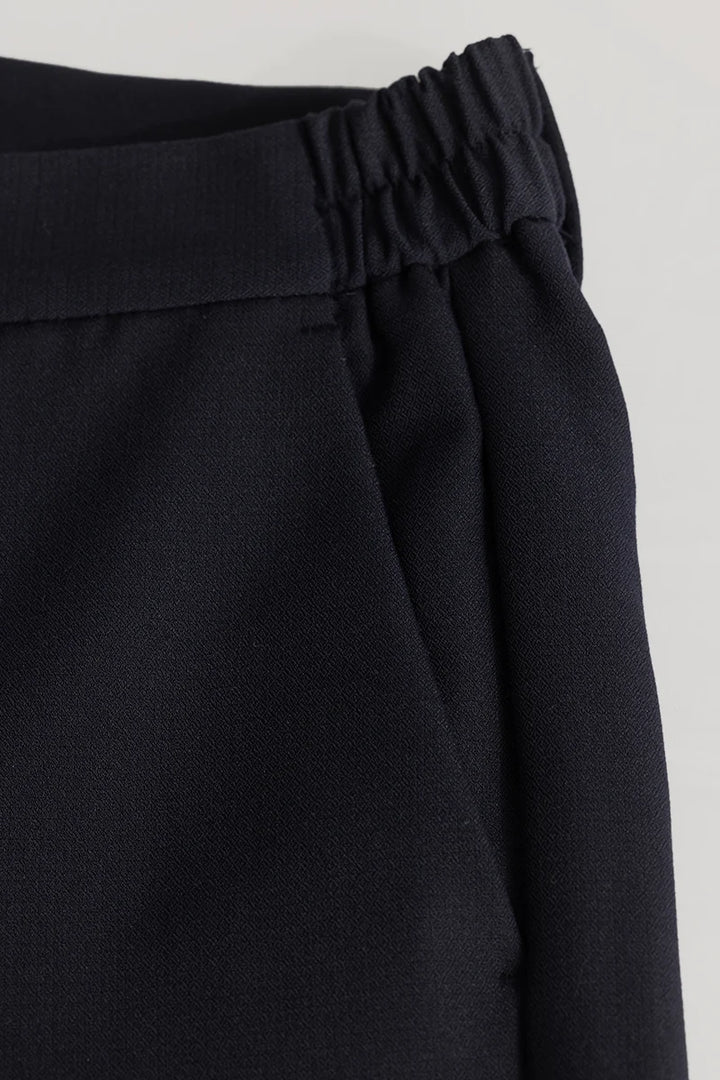 Navy Plain Regular Fit Trousers