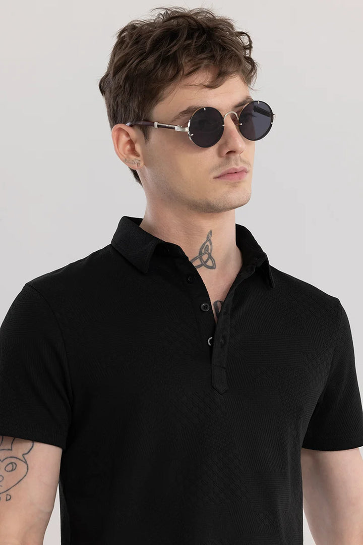 Meteor Black Polo T-Shirt