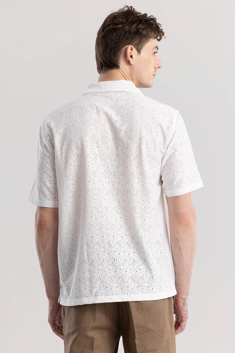 Equinox Crochet White Shirt