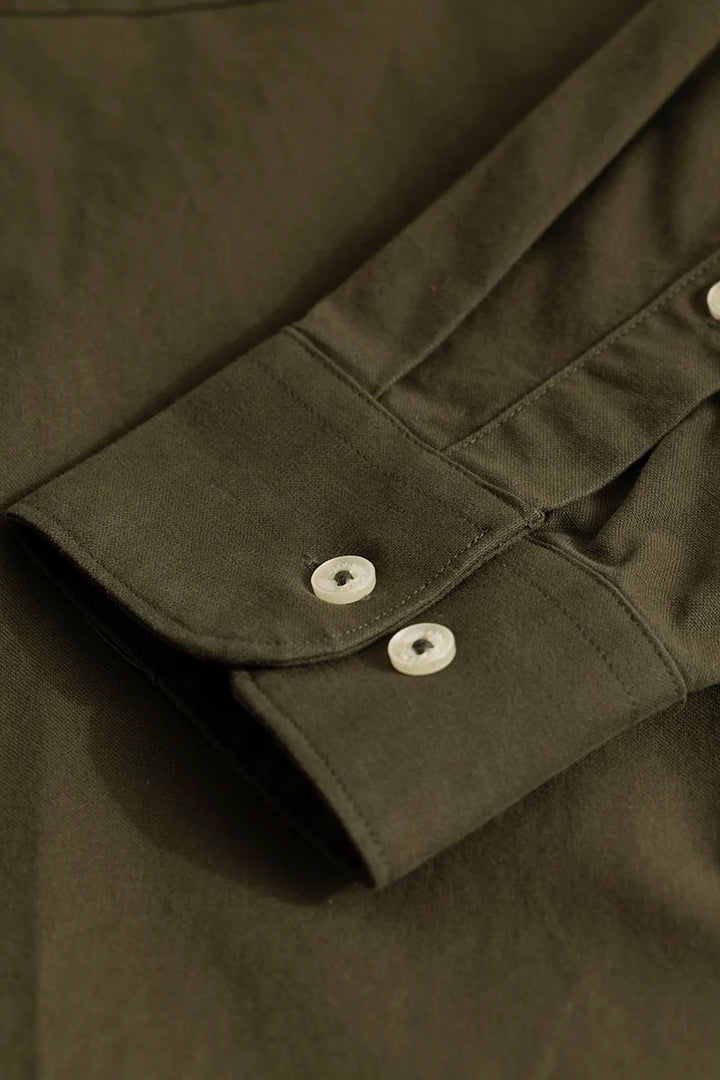 Shirtolo Plain Olive Shirt