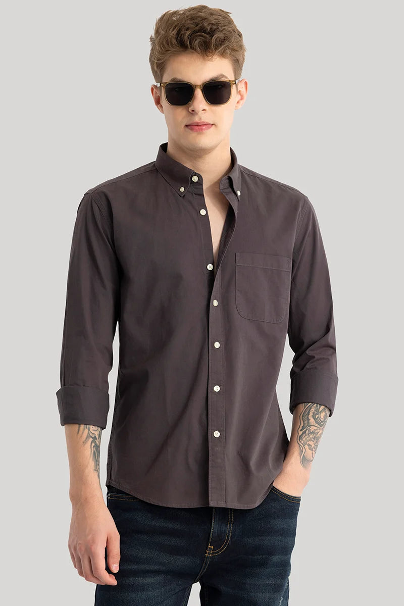 Dark Brown Oxford Shirt