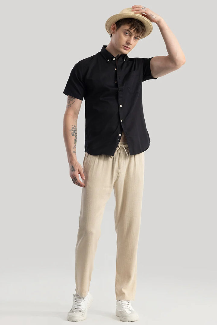 Vidar Black Plain Shirts