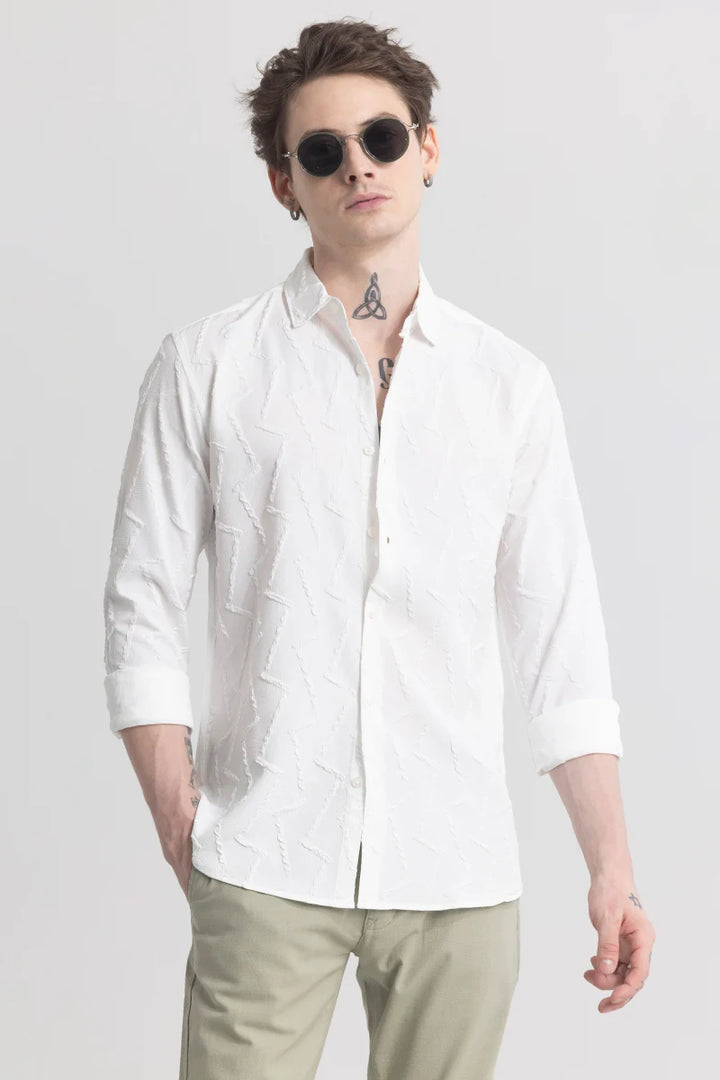 TextuRiche Zigzag White Shirt