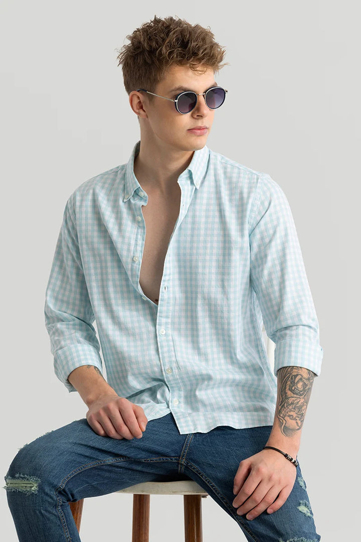 Ingvar Light Blue Checks Shirts