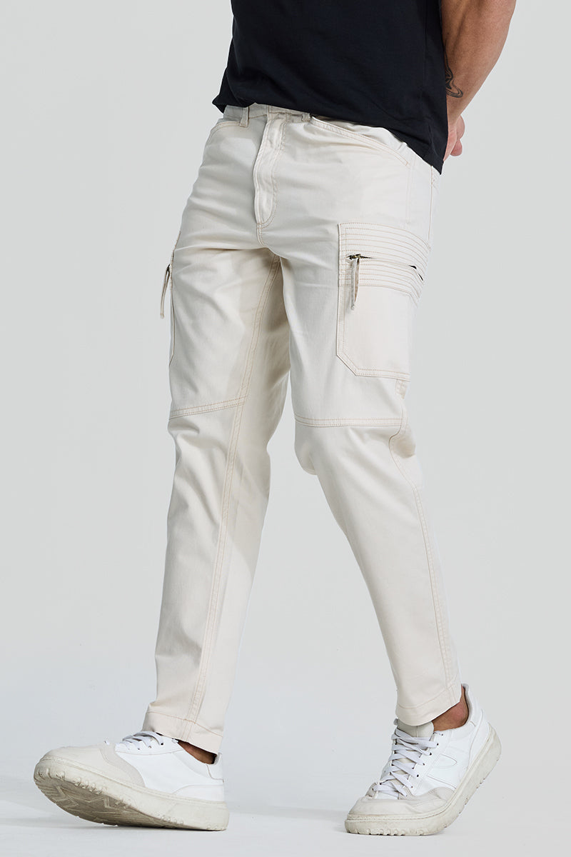 Off White Slim Fit Cargo Pants