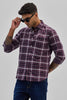 Purple Slim Fit Checks Shirt