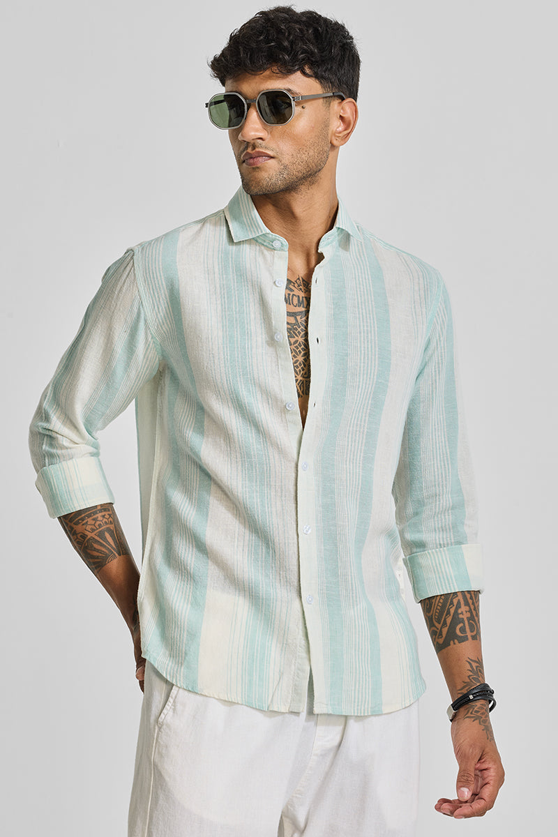 Aquamarine Stripes Linen Shirt