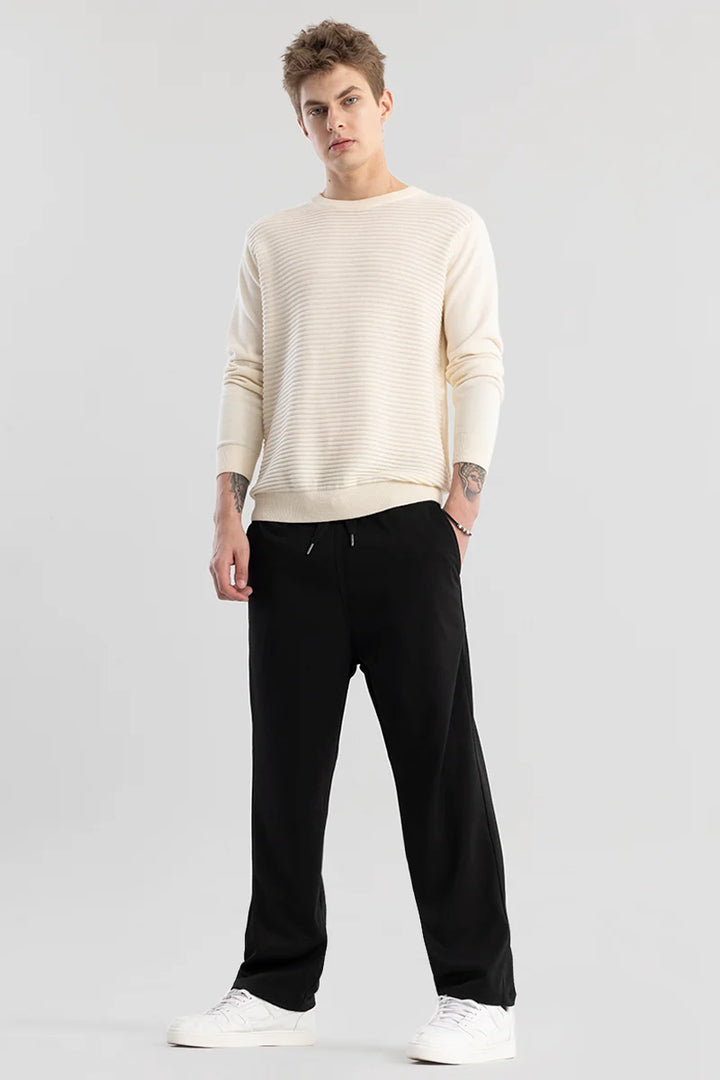 StrideFlex Black Korean Trousers