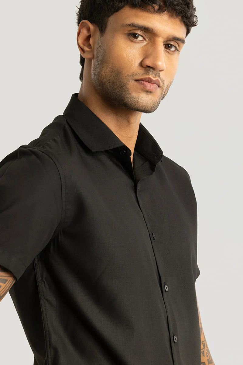 Rene Black Plain Shirt