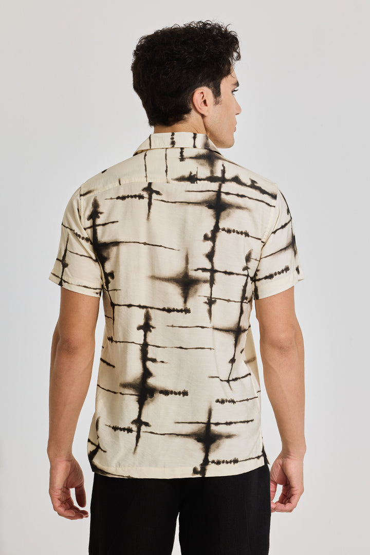 Cream Cuban Abstract Shirt