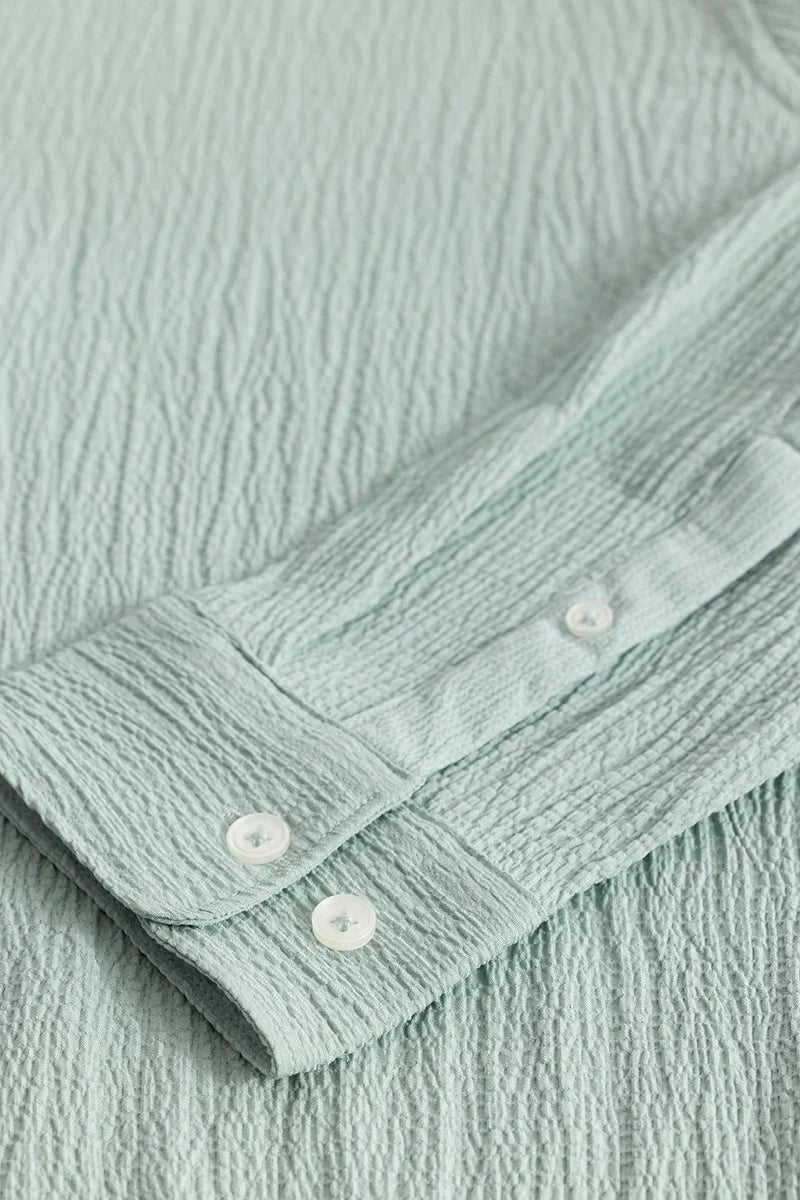 Berit Light Green Textured Shirts