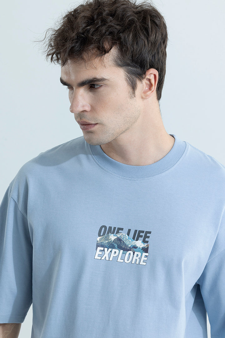 One Life Explore Blue Oversized T-Shirt