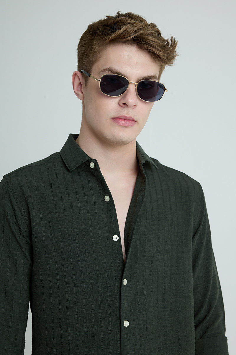 Olive Self Stripe Shirt