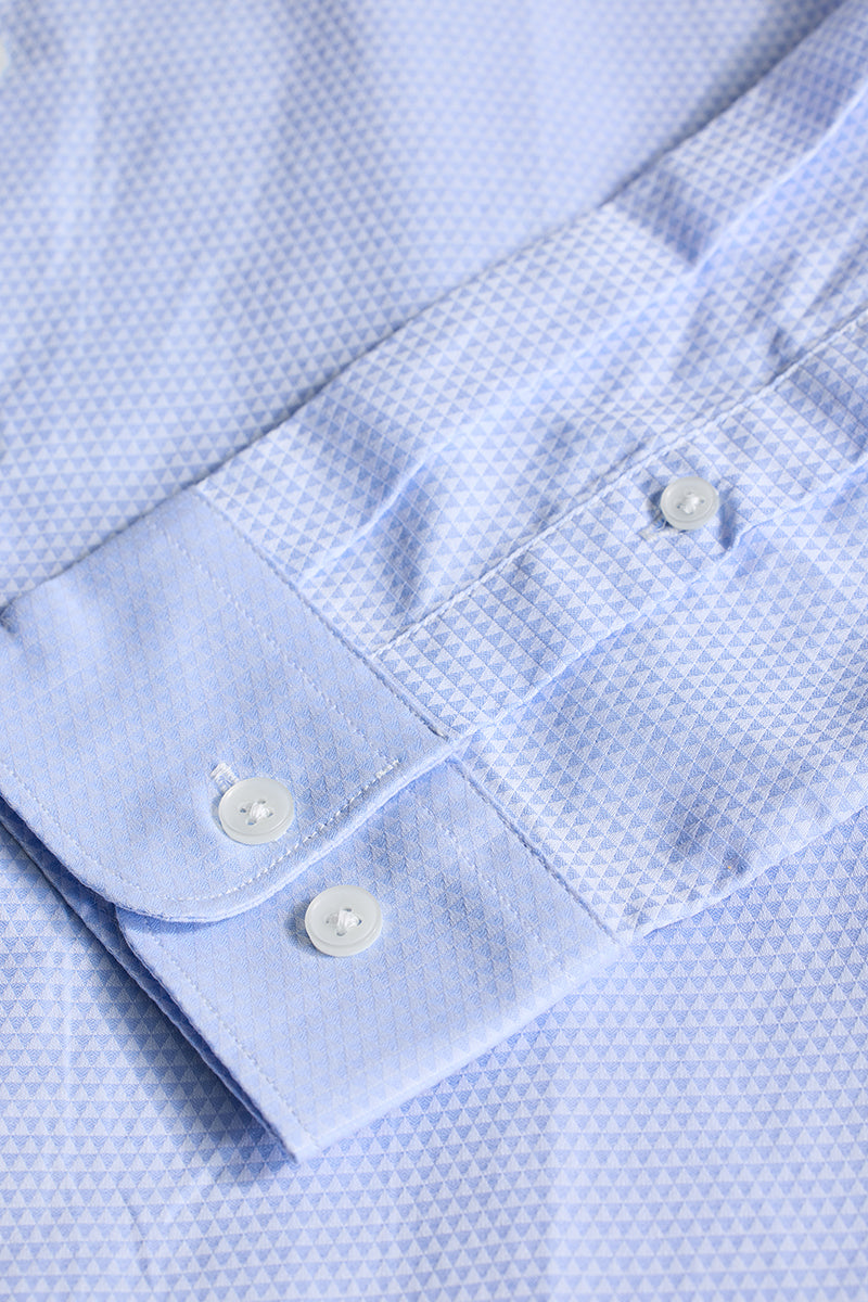 Light Blue Self-Design Shirt