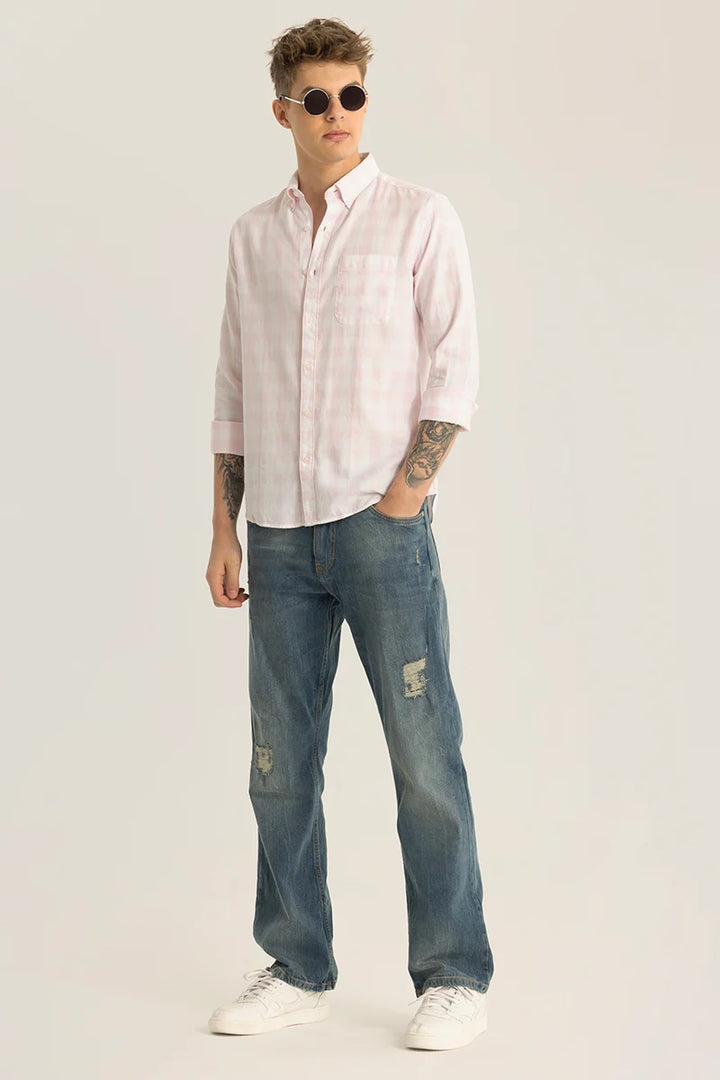 Nicolas Light Pink Checks Shirt