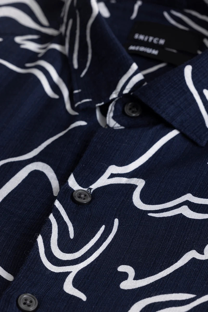 Geoshard Abstract Navy Shirt