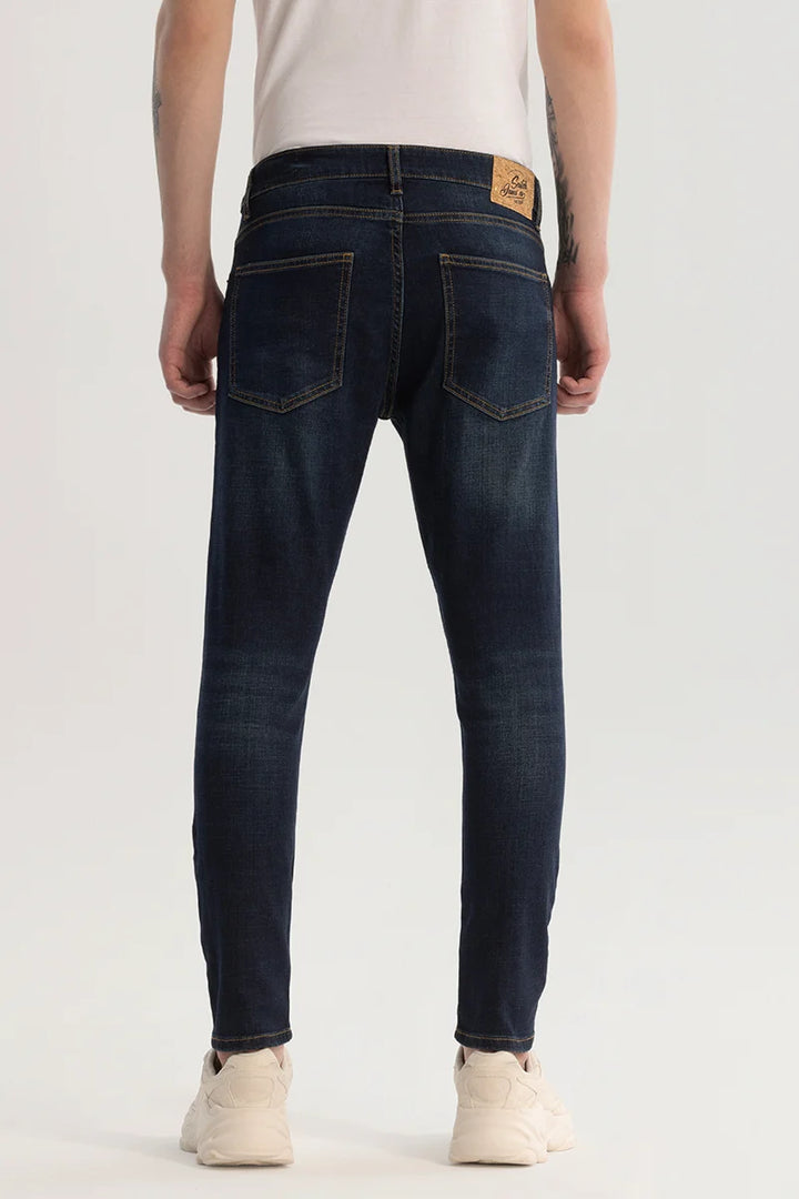 Navy Distressed Skinny Fit Jeans