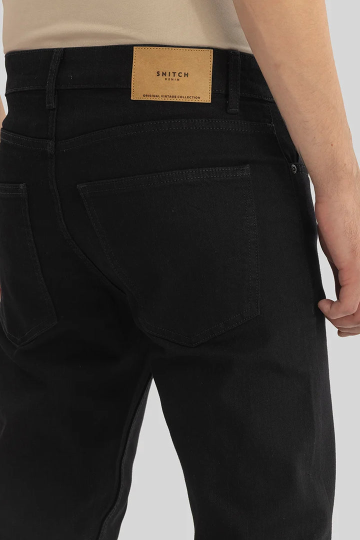 Alexandre Black Plain Slim Fit Jeans